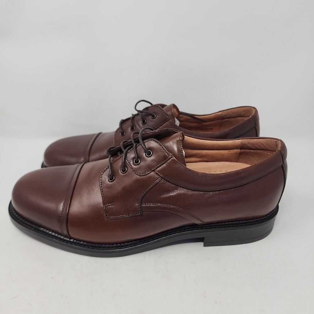 Bostonian Shoes Mens 11.5 M Oxford Brown Leather Cap Toe Lace Up NWOT - Picture 2 of 13